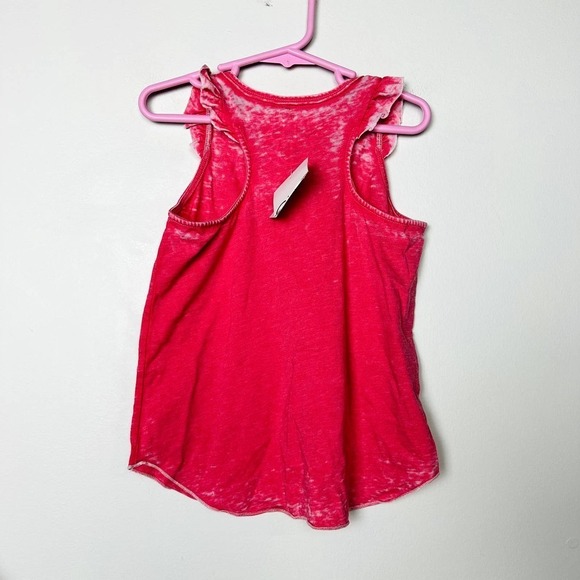 Chaser NWT Kids Girls Vintage Ruffle Sleeveless Racerback Tank Top Pink Size 6 - Picture 3 of 3